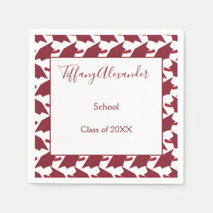 Servilleta De Papel Hermosa graduación en blanco y borgoña