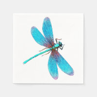 Hermosa libélula turquesa azul brillante
