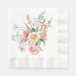 Servilleta De Papel Hermosa mano Posy ilustrada de flores