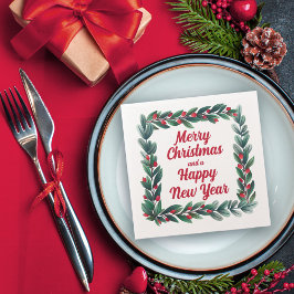 Servilleta De Papel Hermosa Navidad cuadrada con flores de flores