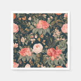 Servilleta De Papel Hermosa pintura de flores de rosa floral