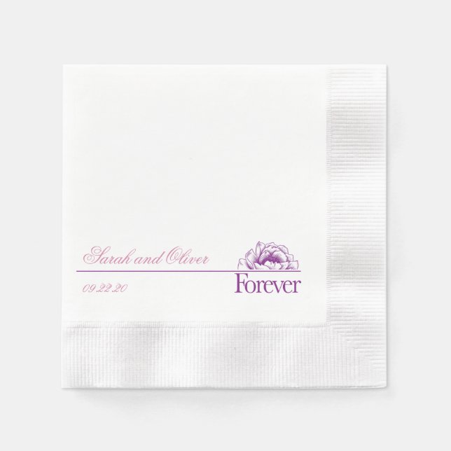 Servilleta De Papel Hermosa Pur Boda Floral (Anverso)
