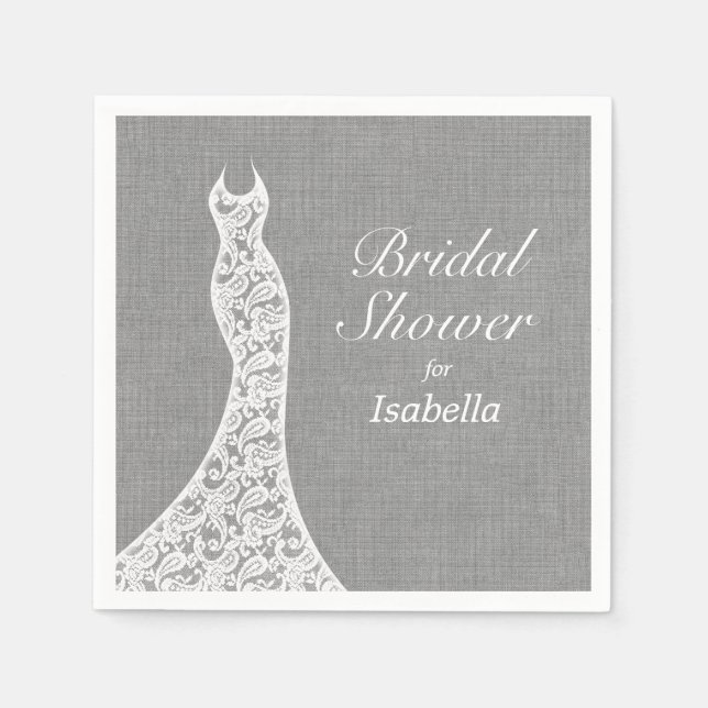 Servilleta De Papel Hermosa ropa de novia ducha Napkin (Anverso)