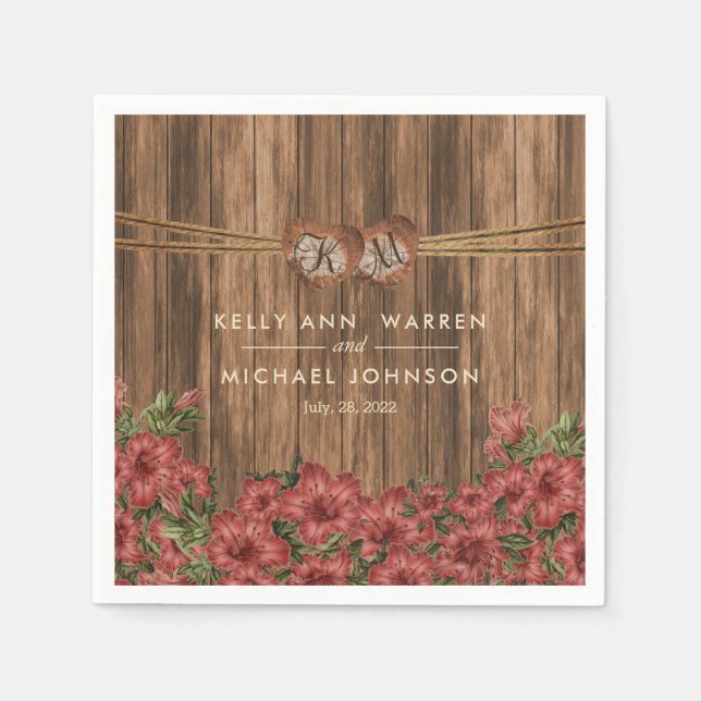 Servilleta De Papel Hermosa Rosa Lily Flowers (Anverso)