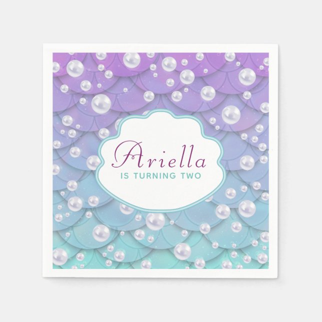 Servilleta De Papel Hermosa sirena bajo el mar (Anverso)