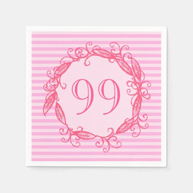 Servilleta De Papel Hermosa travesía rosada en el 99º cumpleaños de la (Anverso)
