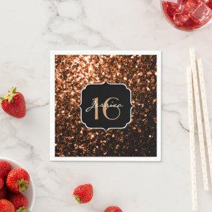 Servilleta De Papel Hermosas chispas de bronce Dulces 16 servilletas