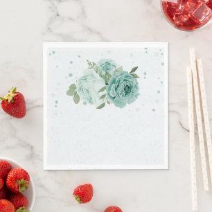 Servilleta De Papel hermosas flores azules verde toallas botánicas