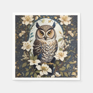 Servilleta De Papel Hermosas Flores De Búho Y Jazmín