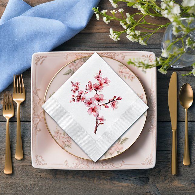 Servilleta De Papel Hermosas flores de cerezo rosadas (Subido por el creador)
