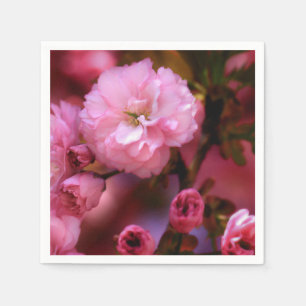 Servilleta De Papel Hermosas flores de cerezo rosado de primavera