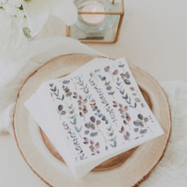 Servilleta De Papel Hermosas hojas de eucalipto en acuarela