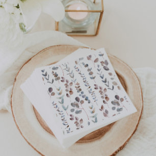 Servilleta De Papel Hermosas hojas de eucalipto en acuarela