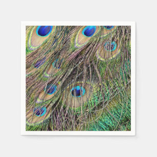 Servilleta De Papel Hermosas plumas de pavo real
