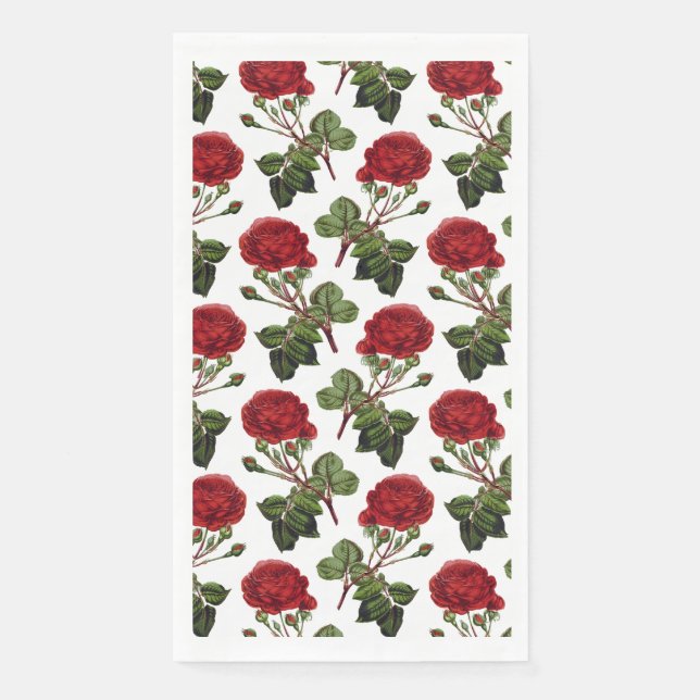 Servilleta De Papel Hermosas rosas rojas (Anverso)
