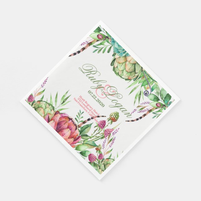 Servilleta De Papel Hermosas toallas de papel Boda (Esquina)