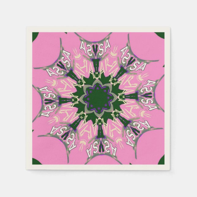 Servilleta De Papel Hermoso arte de monograma rosa bebé EEUU increíble (Anverso)