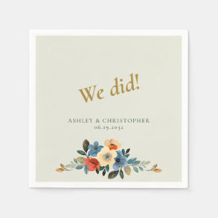 Servilleta De Papel Hermoso Boda de arcilla floral