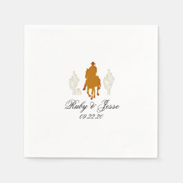 Servilleta De Papel Hermoso Boda de Western Dark Brown