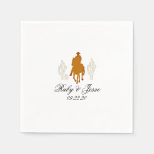 Servilleta De Papel Hermoso Boda de Western Dark Brown
