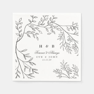 Servilleta De Papel Hermoso Boda elegante con dibujos florales