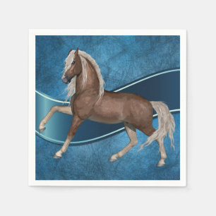Servilleta De Papel Hermoso Caballo En Blue Western Horse Fiesta Napki
