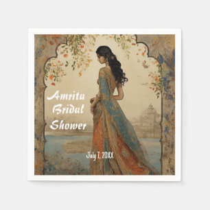 Servilleta De Papel Hermoso Chica en Sari personalizado