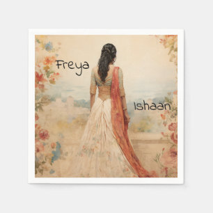 Servilleta De Papel Hermoso Chica en Sari personalizado