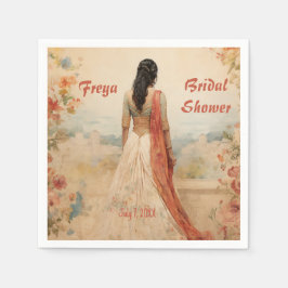 Servilleta De Papel Hermoso Chica en Sari personalizado