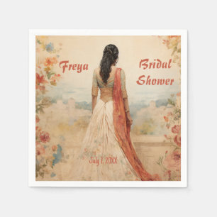 Servilleta De Papel Hermoso Chica en Sari personalizado