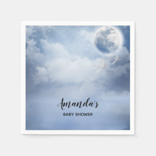 Servilleta De Papel Hermoso cielo azul con cisnes voladores Baby Showe