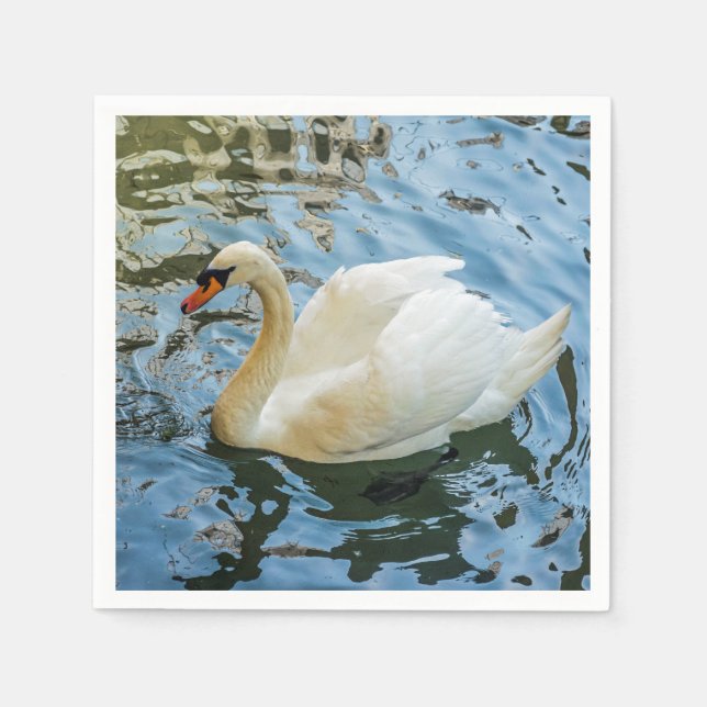 Servilleta De Papel Hermoso cisne blanco (Anverso)