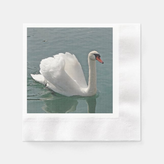 Servilleta De Papel Hermoso cisne blanco (Anverso)