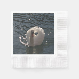 Servilleta De Papel Hermoso cisne blanco