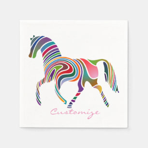 Servilleta De Papel Hermoso color arcoiris Caballo Thunder_Cove