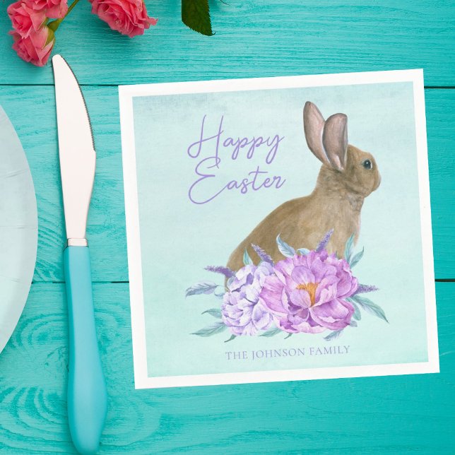 Servilleta De Papel Hermoso Conejo Pastel Fiesta Floral de Pascua (Subido por el creador)