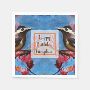 Servilleta De Papel Hermoso cuadro de primavera de pájaro