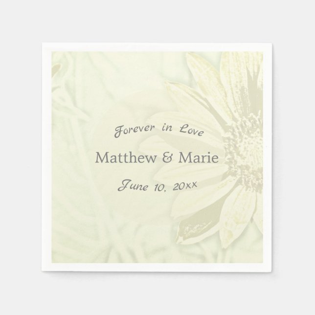 Servilleta De Papel Hermoso diseño floral de girasol (Anverso)