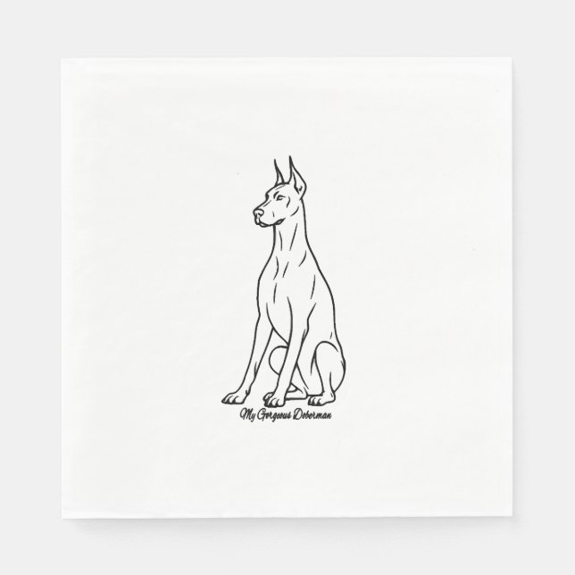Servilleta De Papel Hermoso Doberman (Anverso)