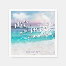 SERVILLETA DE PAPEL HERMOSO DOCUMENTO TROPICAL OCEAN SUNRISE NAPKINS