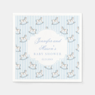 Servilleta De Papel Hermoso juguete de caballo de madera azul para duc