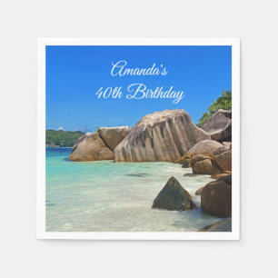 Servilleta De Papel Hermoso Mar Tropical Costado Cumpleaños