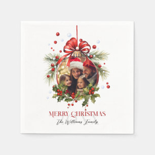 Servilleta De Papel Hermoso marco de adorno navideño para las fiestas 