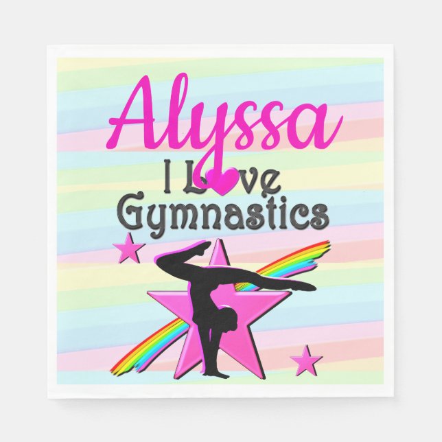 SERVILLETA DE PAPEL HERMOSO ME ENCANTA EL DISEÑO DE GIMNASTICAS (Anverso)