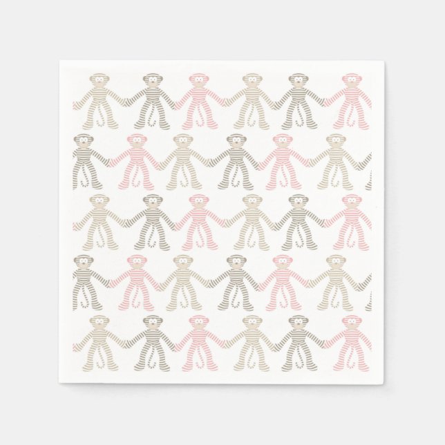 Servilleta De Papel Hermoso mono de pavo para bebé (Anverso)