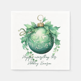 Servilleta De Papel Hermoso Navidad verde bola nieve