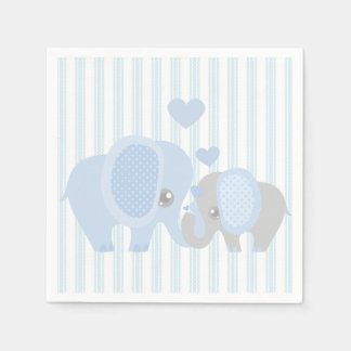 Servilleta De Papel Hermoso niño elefante azul