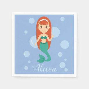 Servilleta De Papel Hermoso nombre personalizado chica de sirena perso