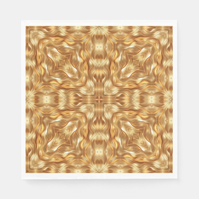 Servilleta De Papel Hermoso patrón abstracto dorado (Anverso)