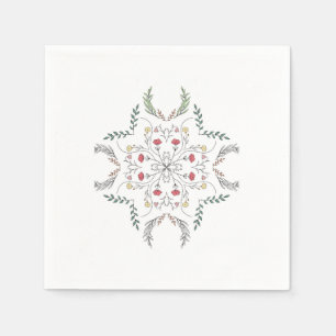 Servilleta De Papel Hermoso patrón de flores, mandala